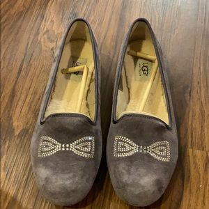 Ugg alloway crystal bow loafers